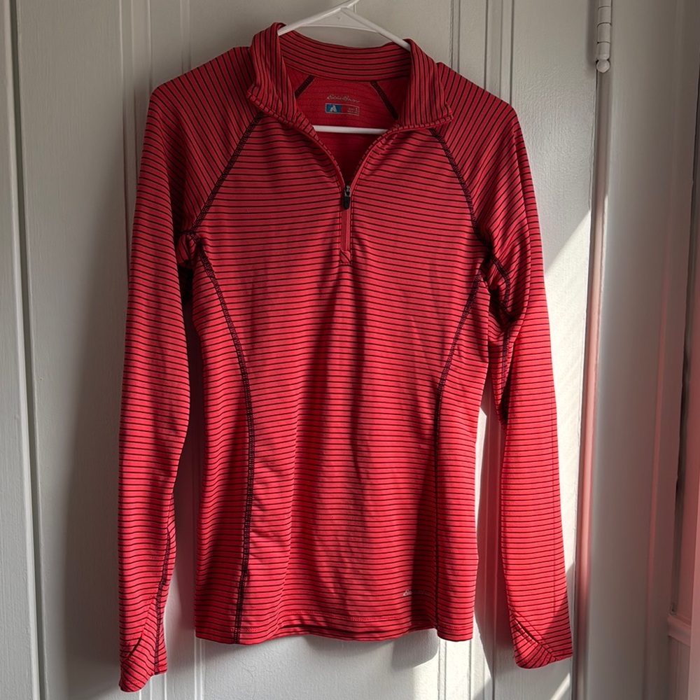 Striped Quarter-Zip Pullover - women’s Eddie Bouer size small